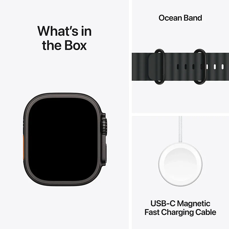 Apple Watch Ultra 2 49mm GPS+Cell Titanium Case w Black Ocean Band MX4P3LW/A